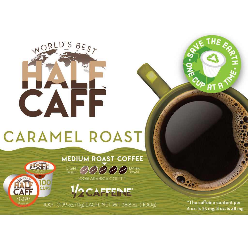 World's Best Half Caff™ Caramel Roast Flavored Coffee Pods