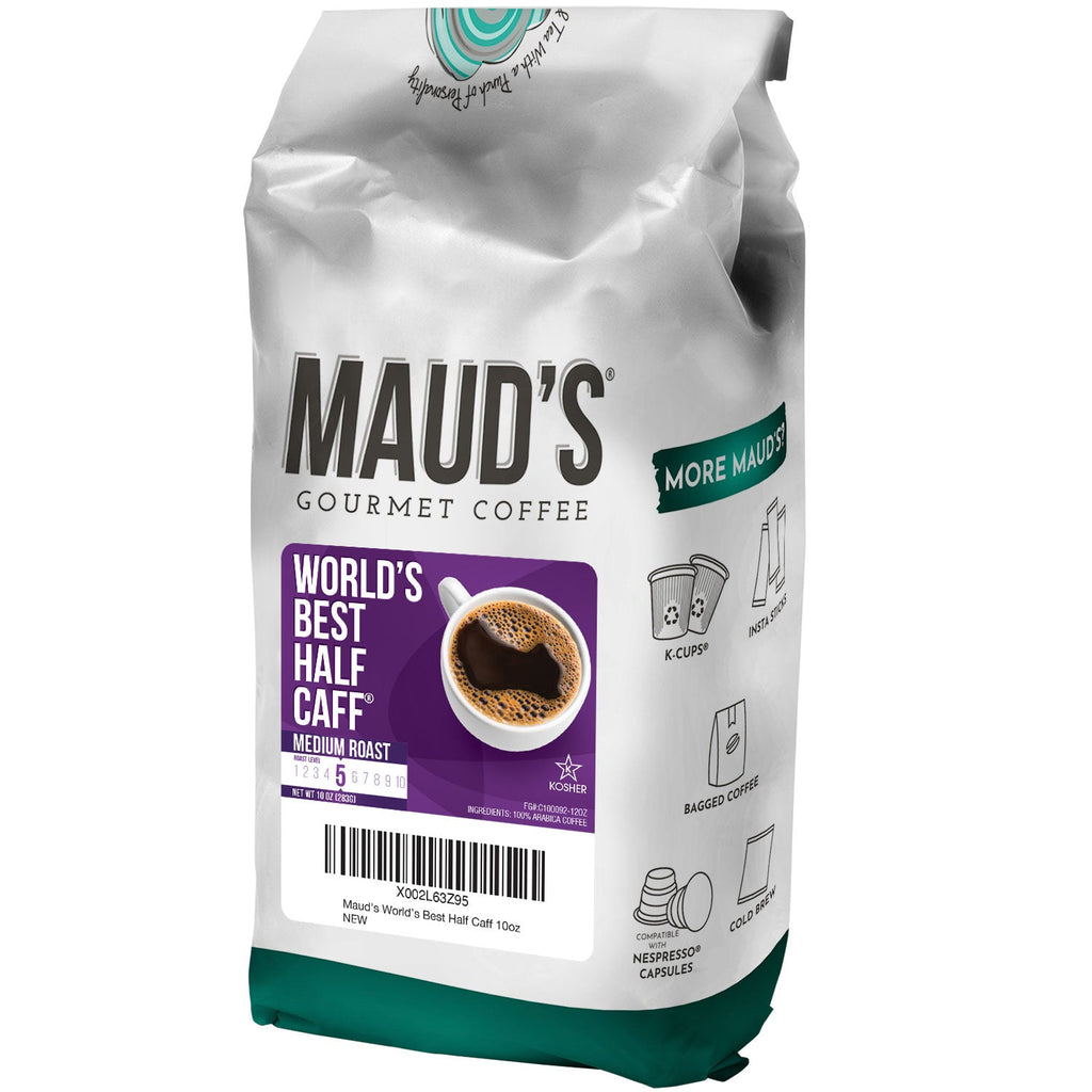 Maud's Half Caff Medium Roast Ground Coffee (World's Best Half Caff)