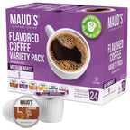Maud's Flavored Coffee Pods Sampler Variety Pack (6 Flavors) - 24 Pods