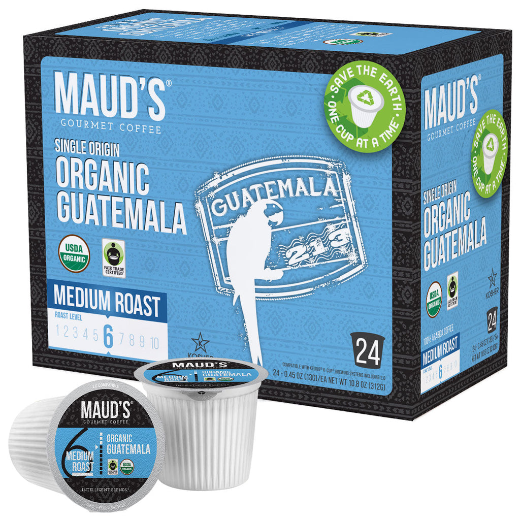 Maud's Organic Single-Origin Fair-Trade Guatemala Medium Roast Coffee Pods